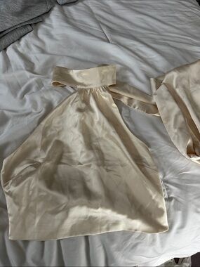 Silky Cream Halter Top